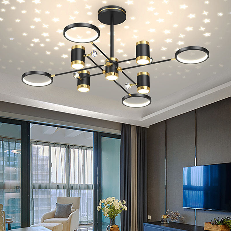 Nordic Light Luxus Einfacher moderner Stil LED -Anhänger Kronleuchter Licht für Wohnzimmer