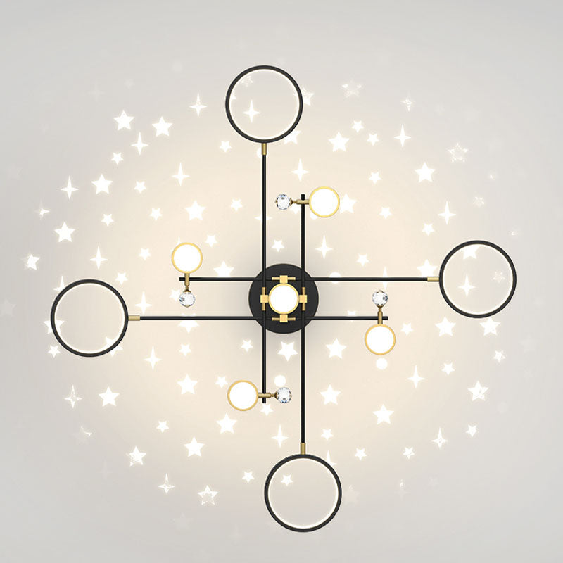 Nordic Light Luxus Einfacher moderner Stil LED -Anhänger Kronleuchter Licht für Wohnzimmer