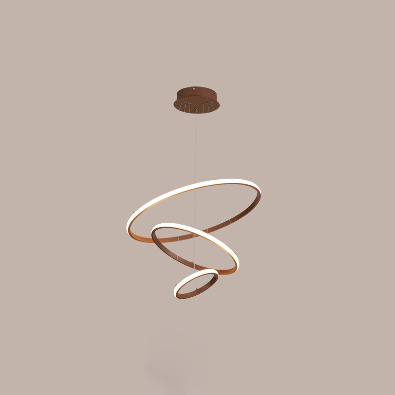 Multi-Rings Multi-Tier Modern Simple Style Metal Hanging Chandelier Lighting Fixtures