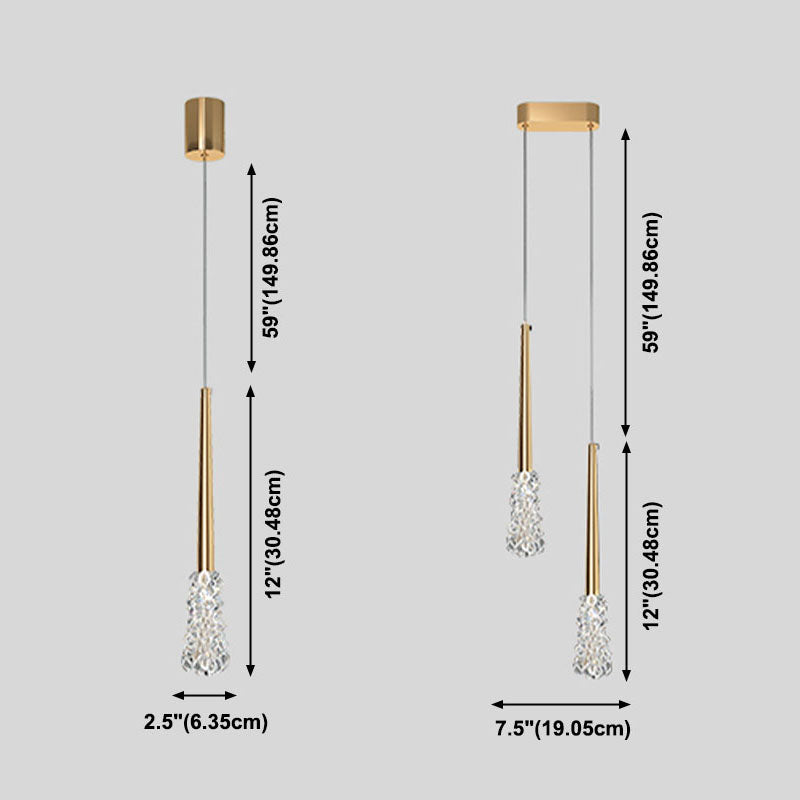 Luces de techo de colgante de estilo moderno de iluminación de iluminación de cristal para dormitorio