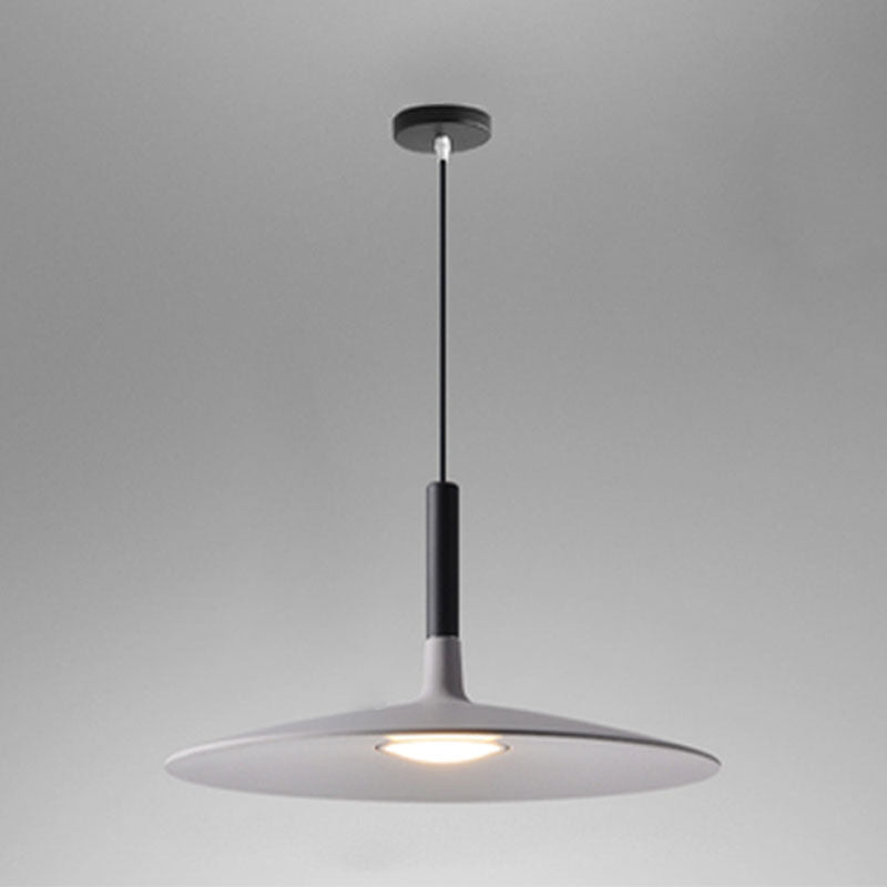Minimalist Indoor Pendant Light, Metal Flat Shade LED Pendant Lighting