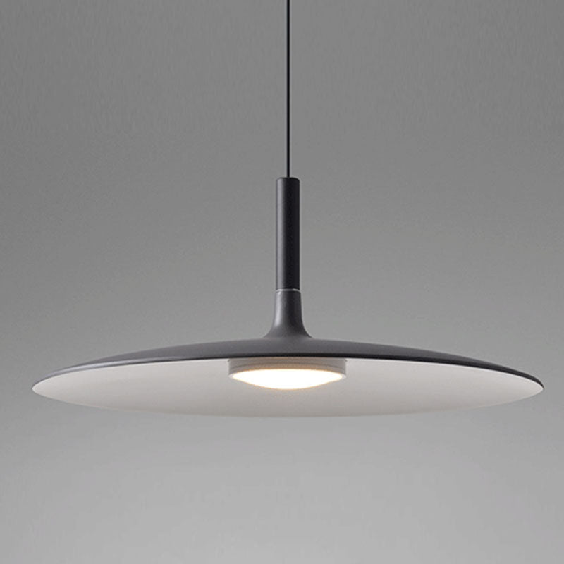 Minimalist Indoor Pendant Light, Metal Flat Shade LED Pendant Lighting