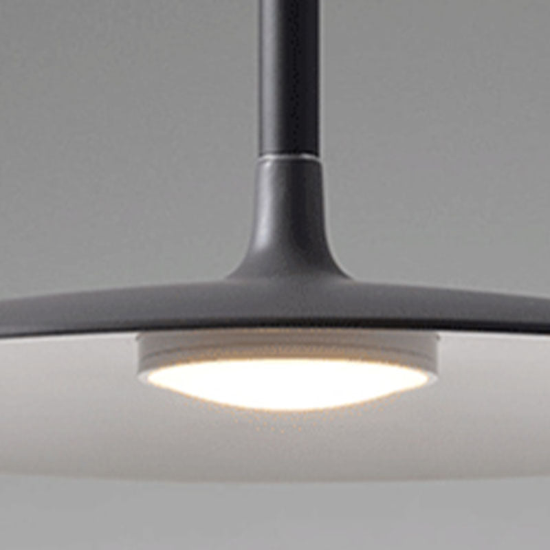Minimalist Indoor Pendant Light, Metal Flat Shade LED Pendant Lighting