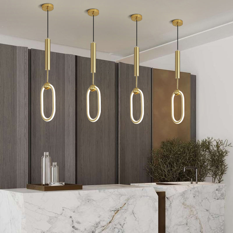 Iluminación colgante lineal minimalista, silicona de lujo colgante de silicona para sala de estar