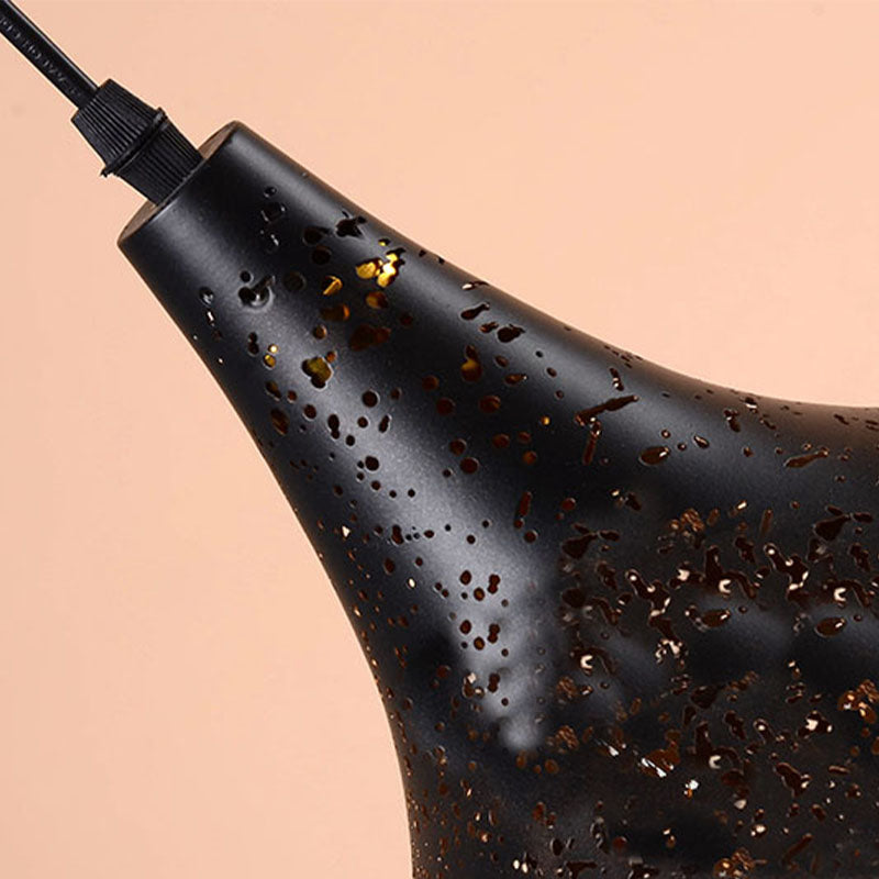 Modern Minimalist Pendant Light, Metallic Single-Light Hanging Pendant Lights in Black