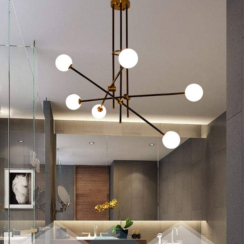 Metal and Glass Chandelier Lighting Fixture Modern Chandelier Pendant Light for Sitting Room