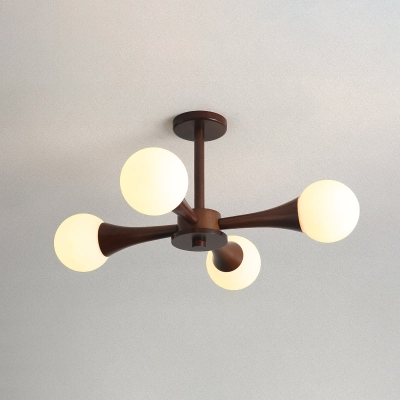 Globe Kronleuchterleuchten moderne Multi-Head-Kronleuchterlampe mit Glasschatten