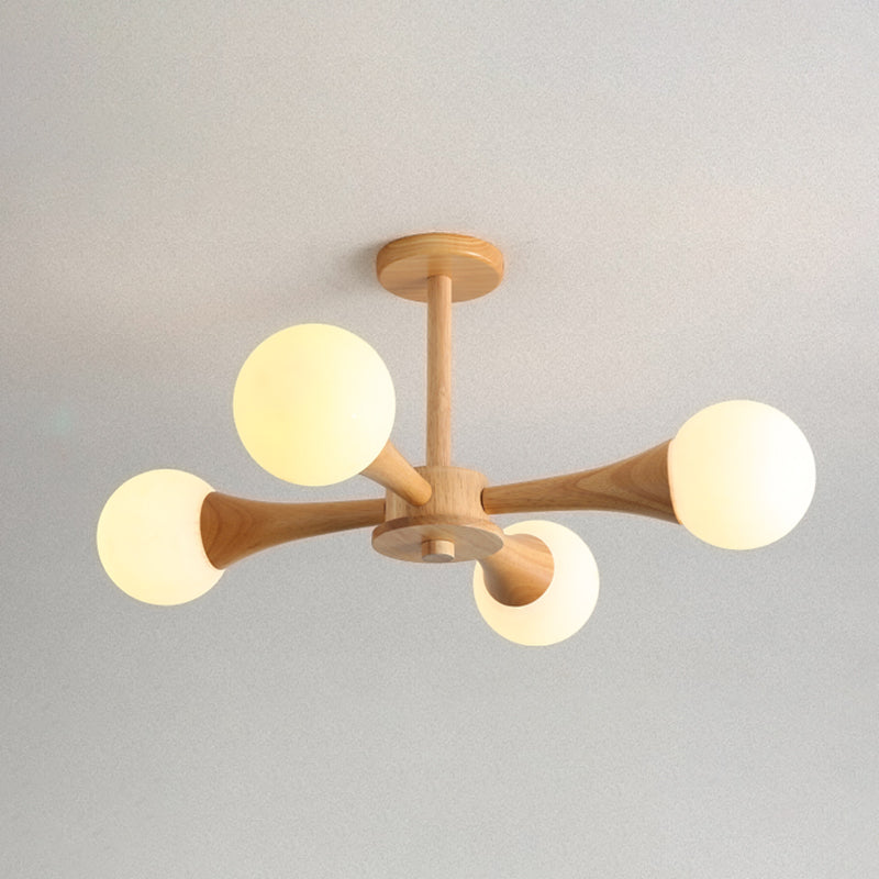 Globe Kronleuchterleuchten moderne Multi-Head-Kronleuchterlampe mit Glasschatten