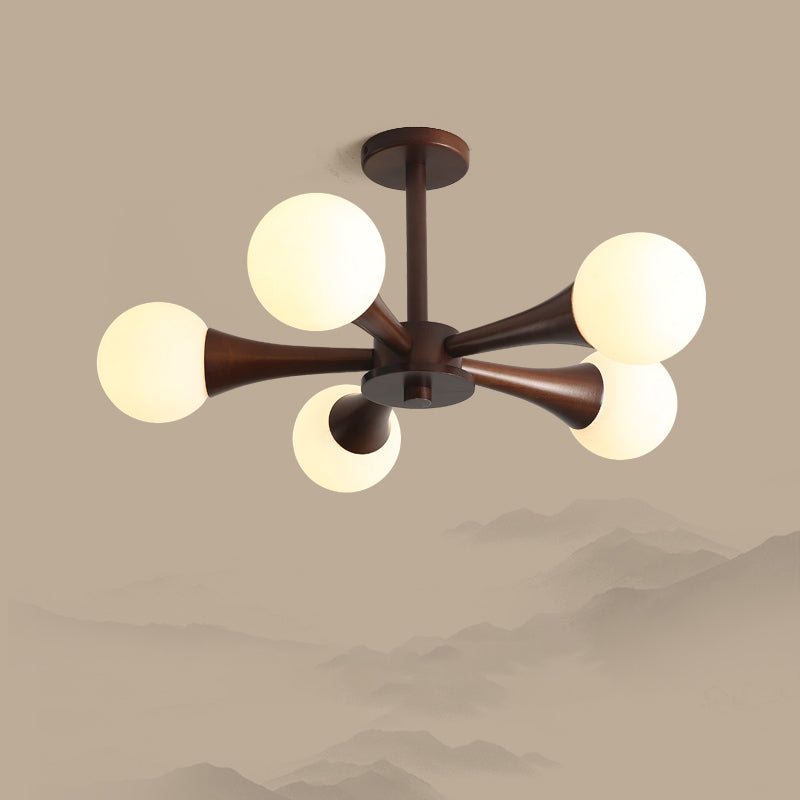 Globe Kronleuchterleuchten moderne Multi-Head-Kronleuchterlampe mit Glasschatten