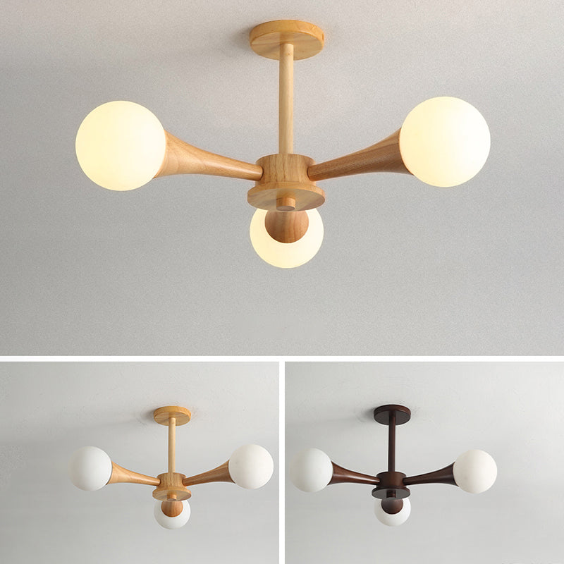 Globe Kronleuchterleuchten moderne Multi-Head-Kronleuchterlampe mit Glasschatten