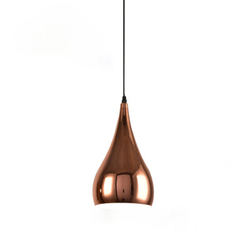 Metallschattierte Anhänger Light Kit Moderne Roségold -Hängeleuchte für Esszimmer