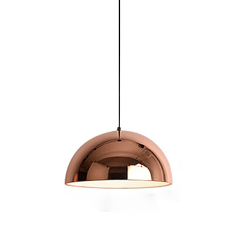 Metallschattierte Anhänger Light Kit Moderne Roségold -Hängeleuchte für Esszimmer
