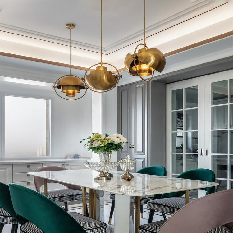 Gold Metal Hanging Light Postmodern Style Pendant Light Hanging Light for Coffee Shop