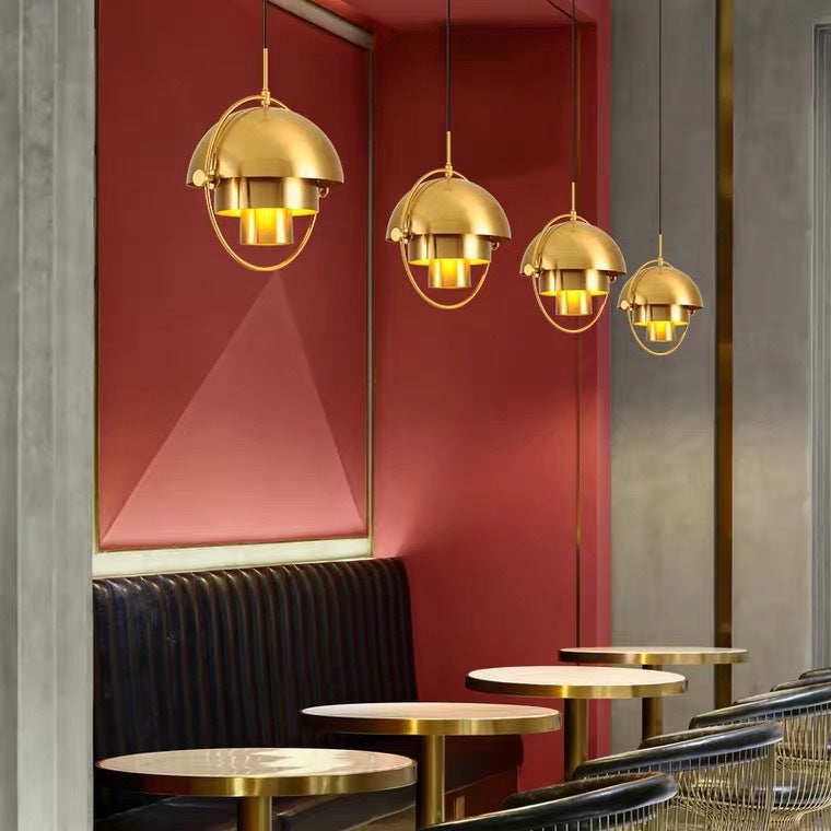 Gold Metal Hanging Light Postmodern Style Pendant Light Hanging Light for Coffee Shop