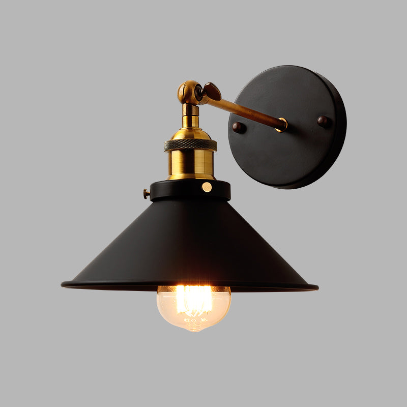 Single light Industrial Sconce Light Fixture Black Metal Wall Lamp for Kitchen Restaurant