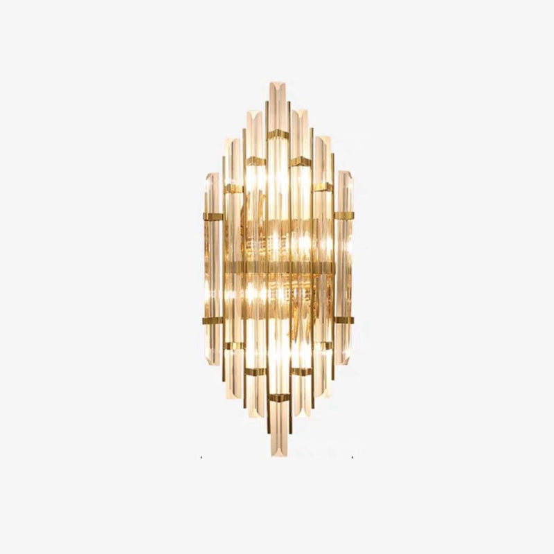 Rectangular-Cut Crystals Flush Mount Wall Sconce Postmodern Sconce Light Fixture