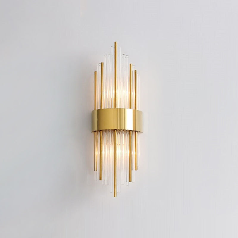 Rectangular-Cut Crystals Flush Mount Wall Sconce Postmodern Sconce Light Fixture