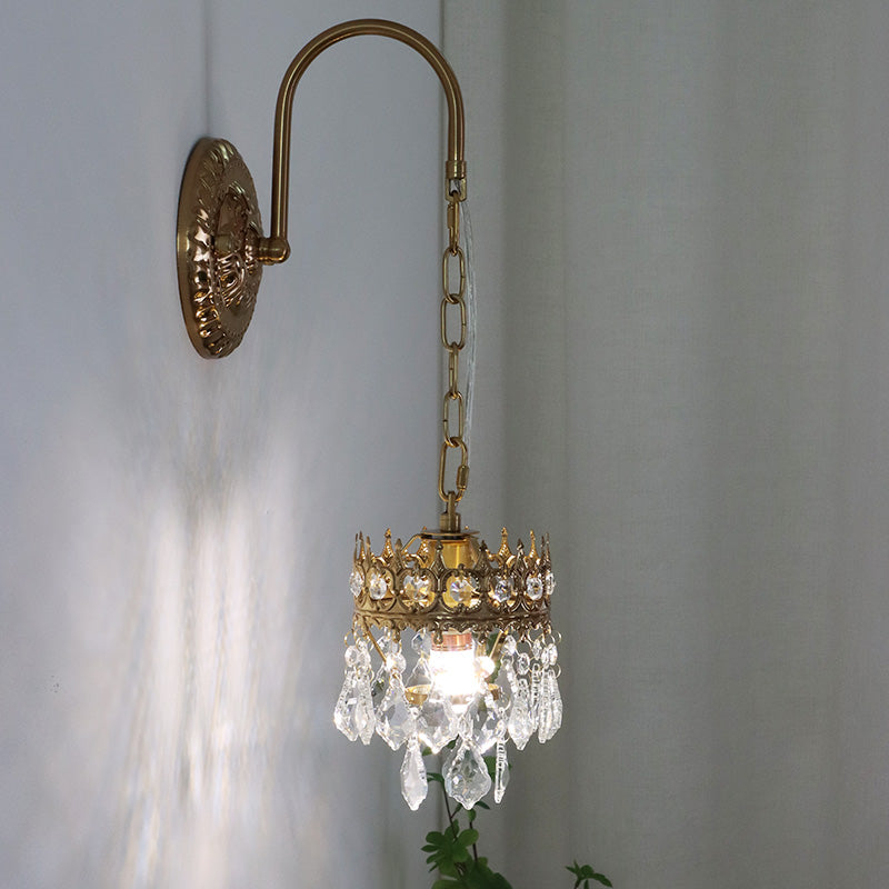 Illuminazione a parete in metallo lampada da parete in cristallo postmoderno per soggiorno camera da letto