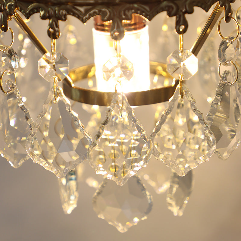 Iluminación de pared de metal Lámpara de pared de cristal posmoderna para dormitorio de sala de estar