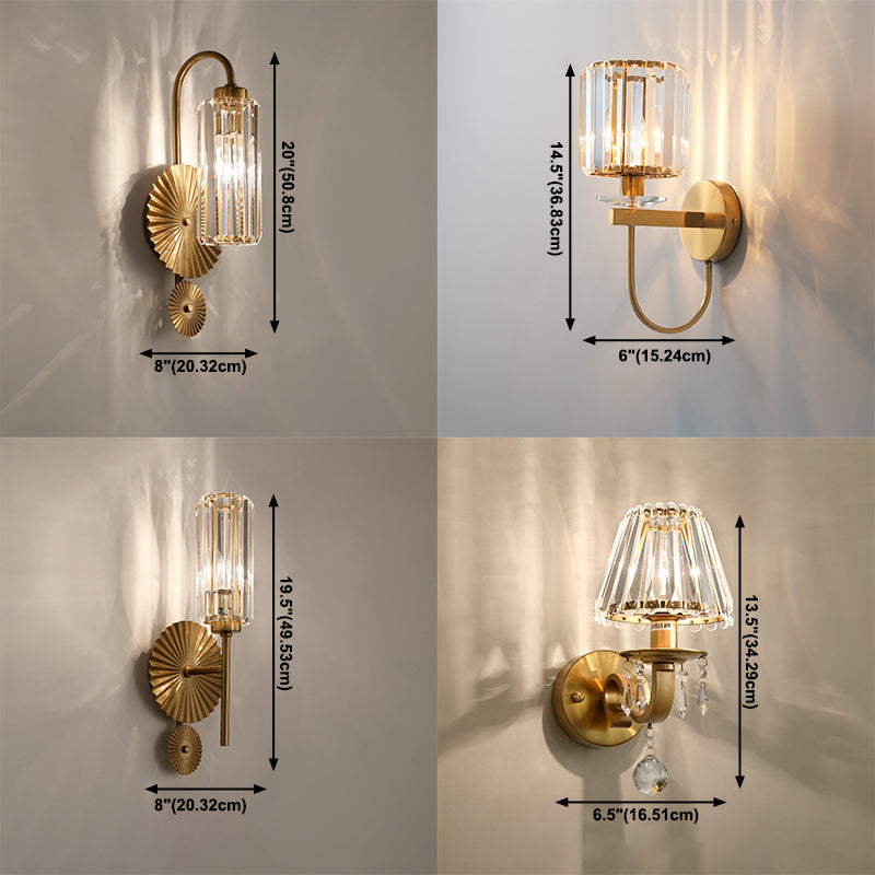 Gold Traditional Style Crystal Wall Mounted Lighting Postmodern Wall Lamp for Living Room Bedroom