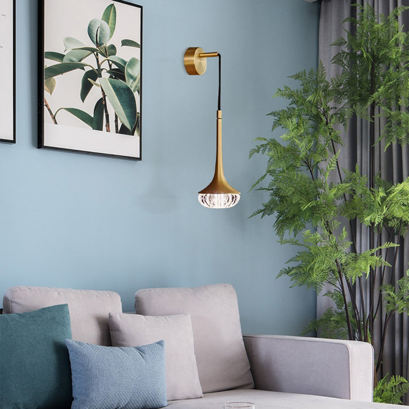 Crystal Sconce Light Fixture Postmodern Indoor Wall Lamp for Living Room Bedroom