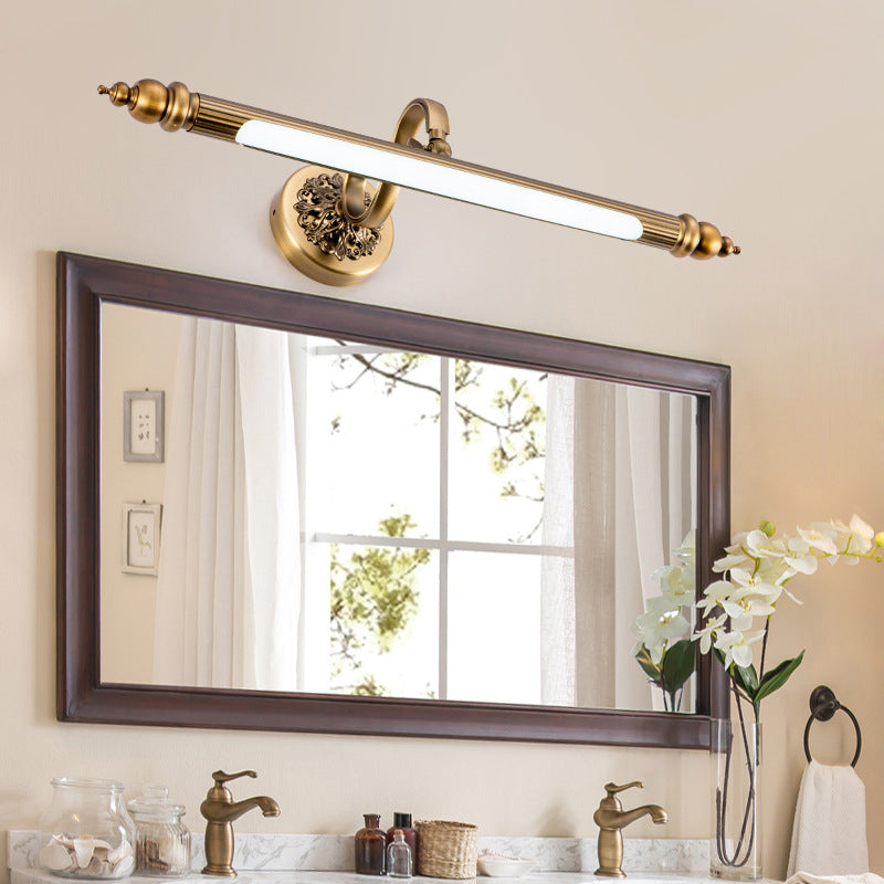 Modern Minimalist Brass LED Lamp Wall Lighting Ideas over Mirror for Bathroom
