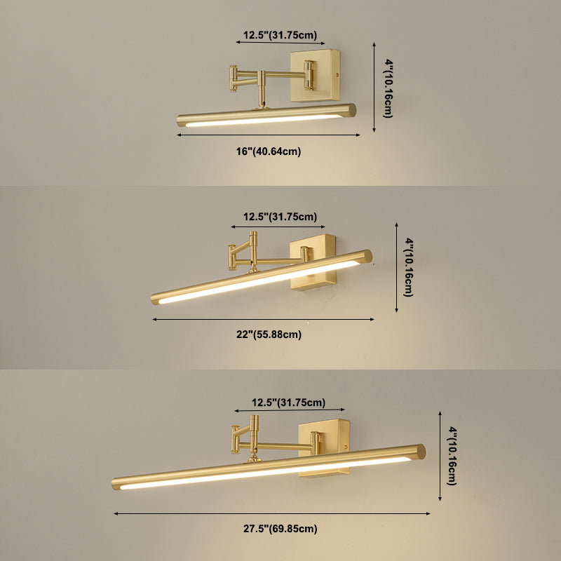Moderne minimalistische Messingbauernhaus -Wandbeleuchtung über dem Spiegel für Badezimmer