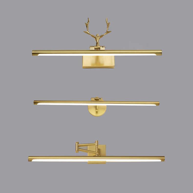 Moderne minimalistische Messingbauernhaus -Wandbeleuchtung über dem Spiegel für Badezimmer