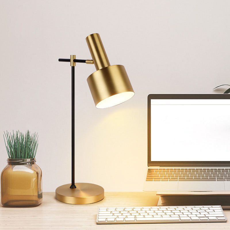 One Light Metal Desk Lamp Postmodern Gold Task Lighting for Bedroom Living Room