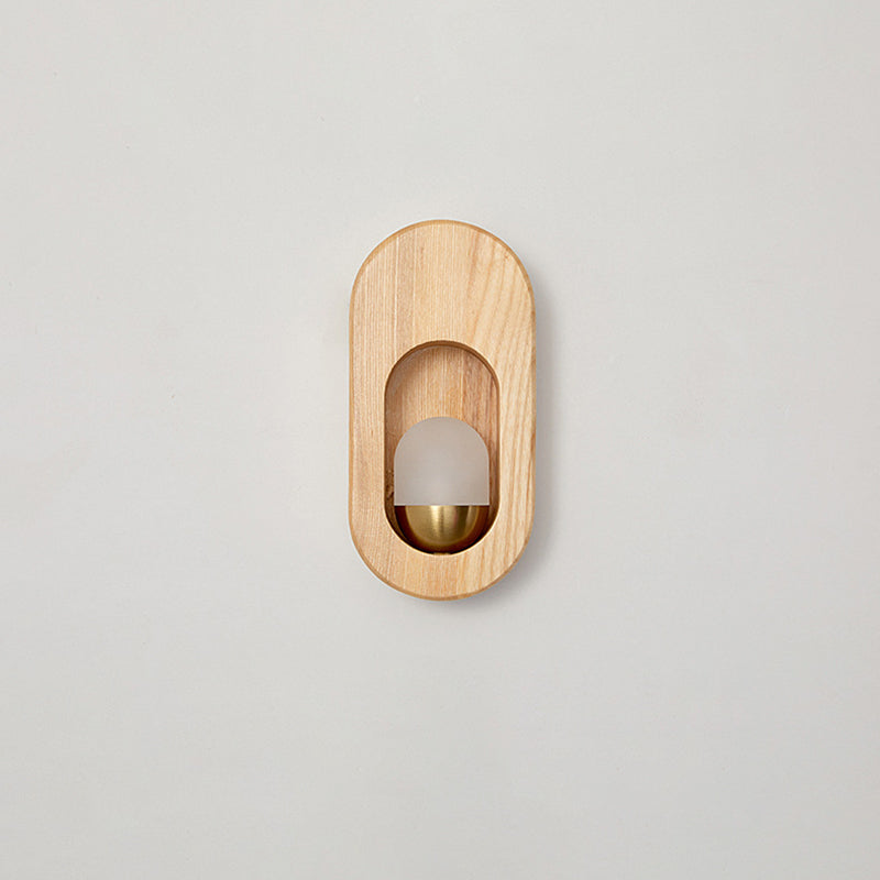 Moderna pared de madera apliques ovalado 1 luz acrílica de pared acrílica para dormitorio