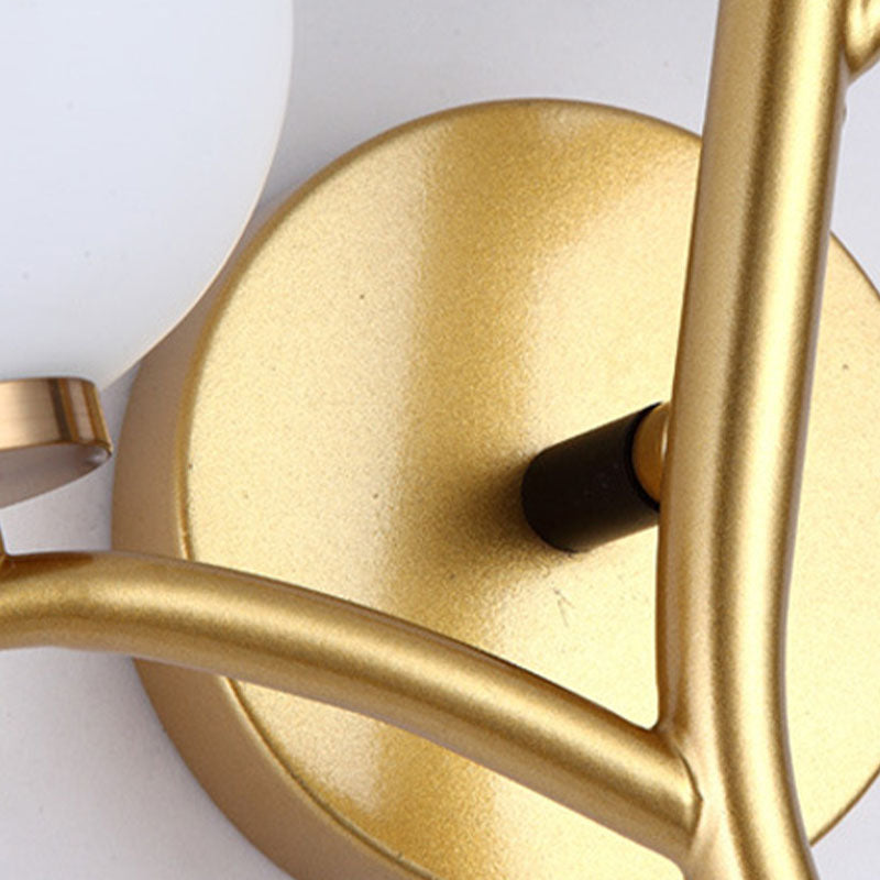 Moderne wandkandellicht, wit glas 2-lichtsconstructie Lamp voor slaapkamer