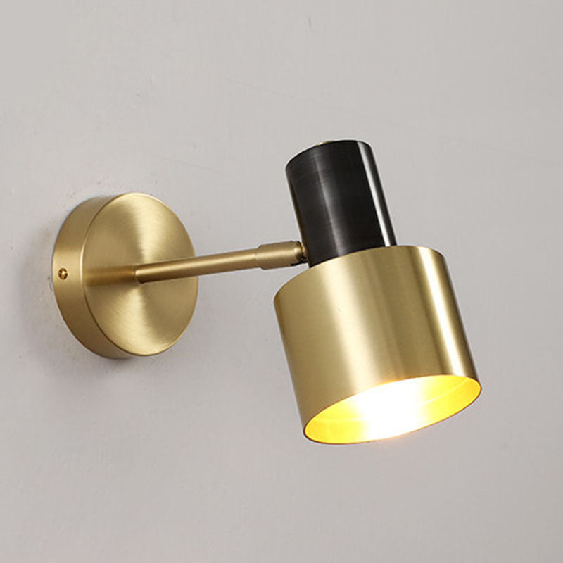 1-Light Geometric Shade Wall Sconce Post-Modern Simple Style Wall Lighting in Brass