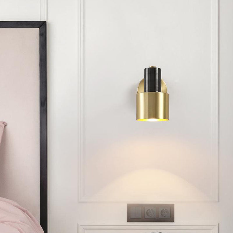 1-Light Geometric Shade Wall Sconce Post-Modern Simple Style Wall Lighting in Brass