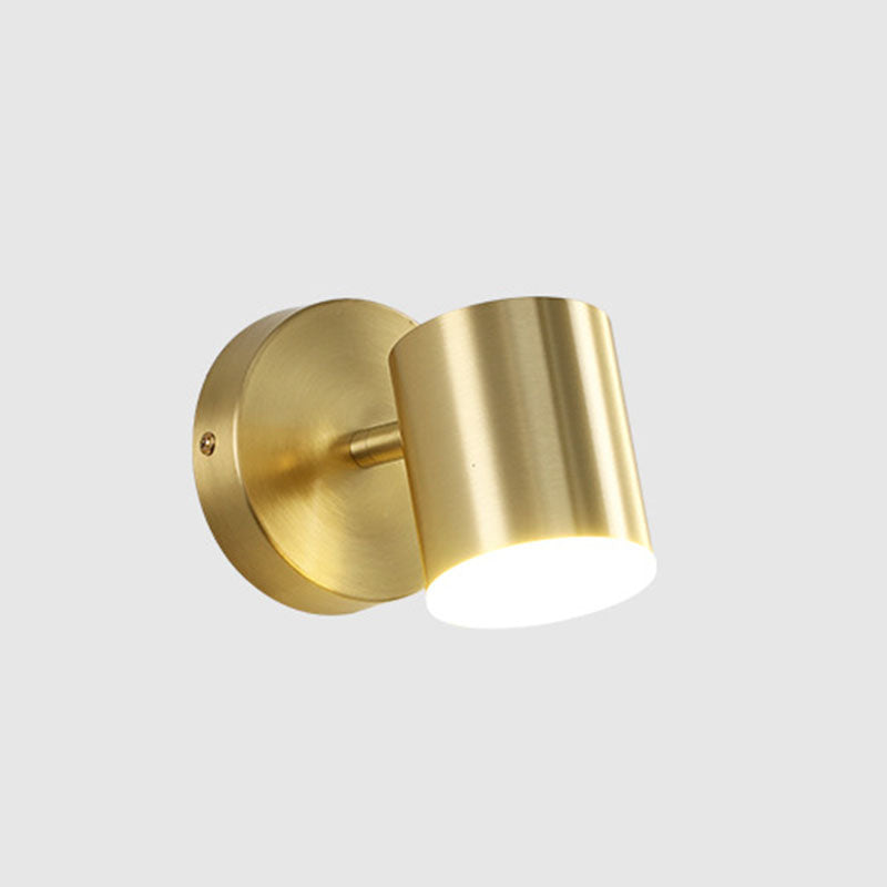1-Light Geometric Shade Wall Sconce Post-Modern Simple Style Wall Lighting in Brass