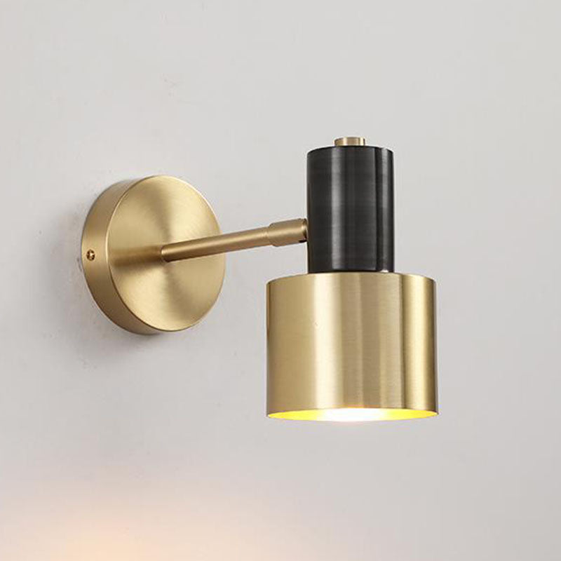 1-Light Geometric Shade Wall Sconce Post-Modern Simple Style Wall Lighting in Brass