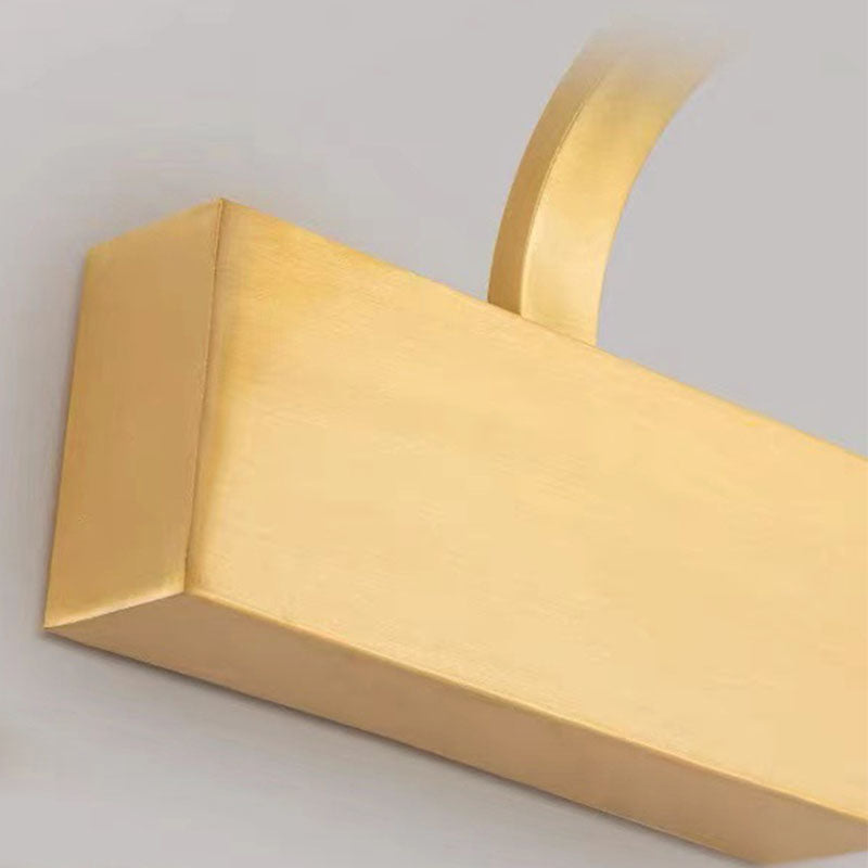 1 Light Linear Shade Wall Sconce Post-Modern Simple Style Mirror Wall Lighting in Brass