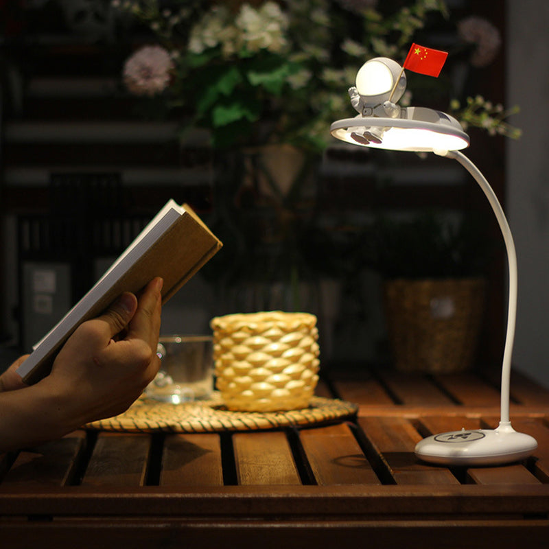 Modern Kids Table Light Timed Astronaut 1-Light Desk Lamp for Children's Room