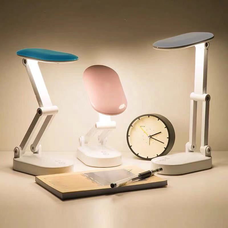 Modern Folding Table Lamp With USB Port Oval Touch-Sensor Control Table Light