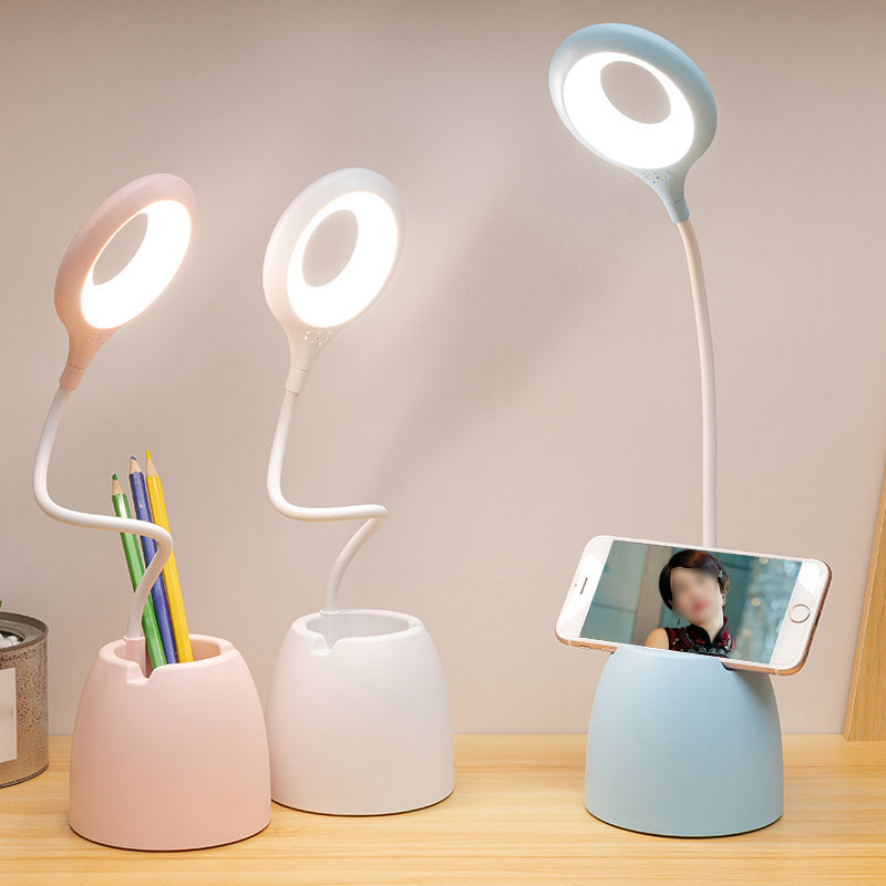 Lampada da tavolo moderna a 1 luci con circolo USB Luce da tavolo per il dormitorio