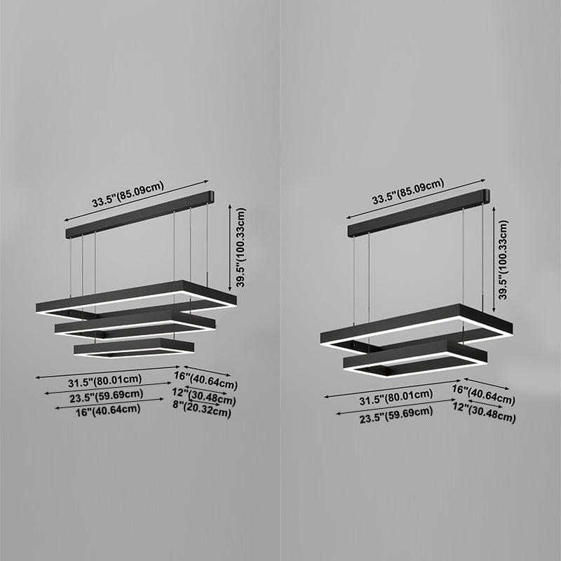 Multiple Squares Chandelier Lights Modern Black Chandelier Metal Orb Chandelier