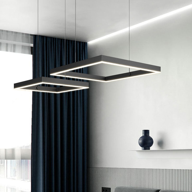 Mehrere Quadrate hängen Anhänger Lichter moderne Kronleuchter für Esszimmer