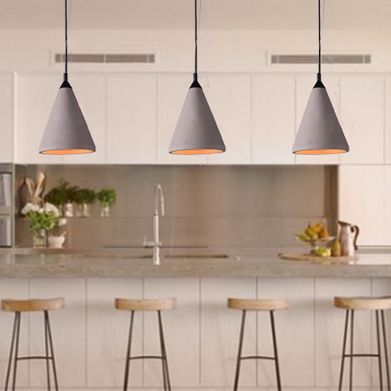 Conical Down Lighting hanger moderne stijl cement 1 licht hangende verlichtingsarmaturen in grijs