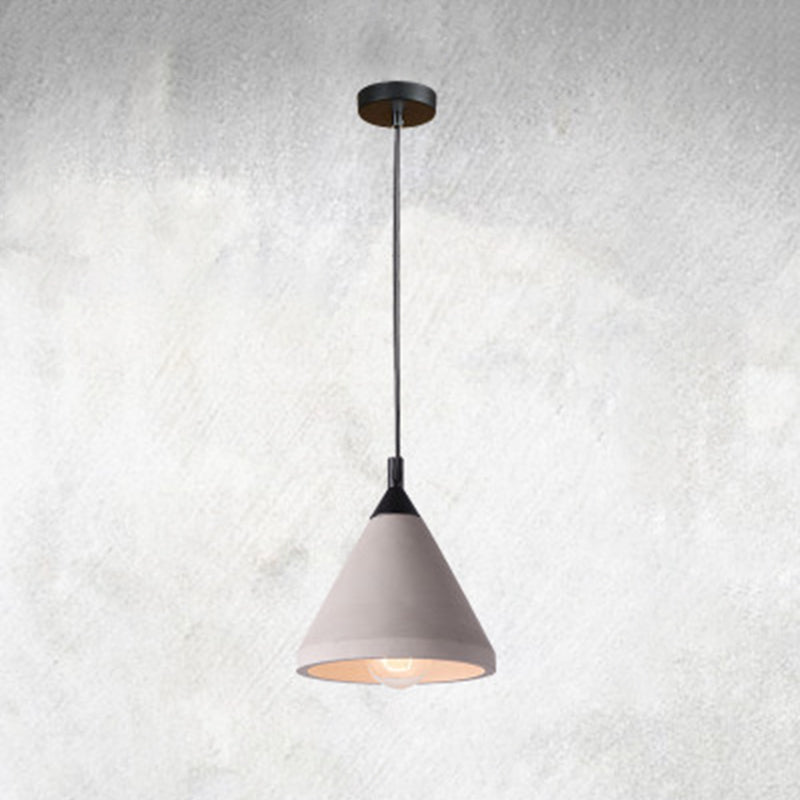 Conical Down Lighting hanger moderne stijl cement 1 licht hangende verlichtingsarmaturen in grijs
