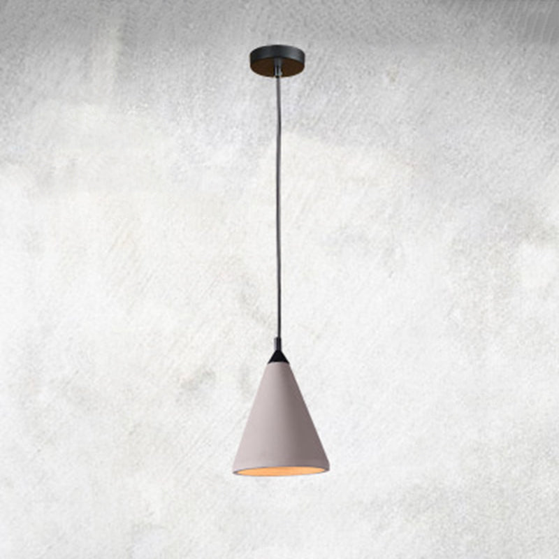 Conical Down Lighting hanger moderne stijl cement 1 licht hangende verlichtingsarmaturen in grijs