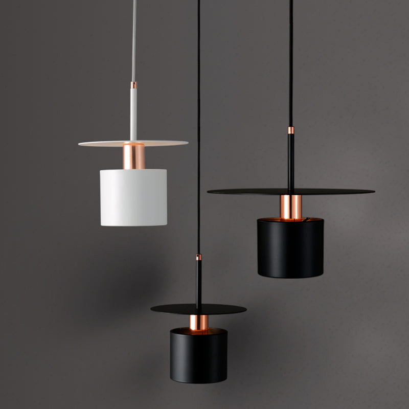 Nordischer Zylinderschatten hängend hängendes Licht, Metall 1-Licht-Hangleuchten für Innenräume