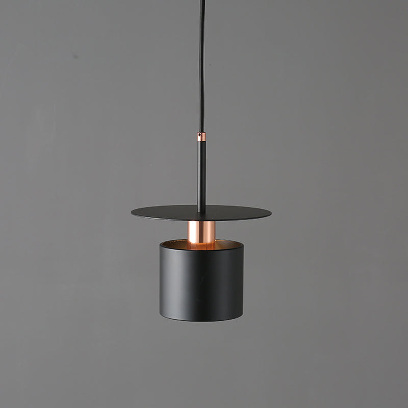 Nordischer Zylinderschatten hängend hängendes Licht, Metall 1-Licht-Hangleuchten für Innenräume