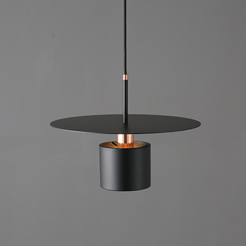 Nordischer Zylinderschatten hängend hängendes Licht, Metall 1-Licht-Hangleuchten für Innenräume