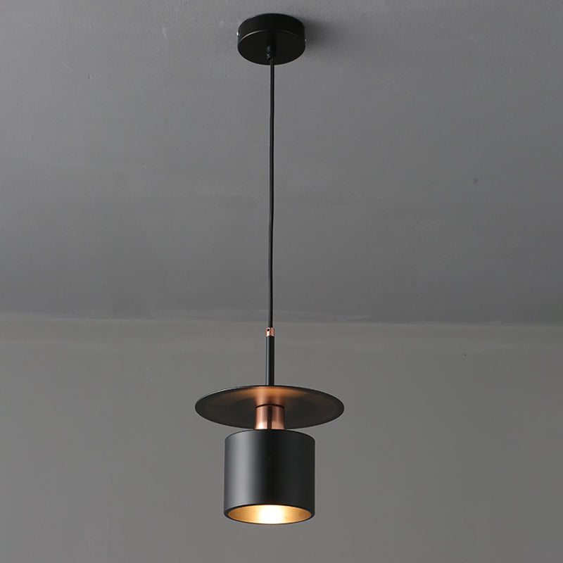 Nordischer Zylinderschatten hängend hängendes Licht, Metall 1-Licht-Hangleuchten für Innenräume
