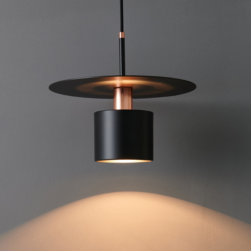 Nordischer Zylinderschatten hängend hängendes Licht, Metall 1-Licht-Hangleuchten für Innenräume