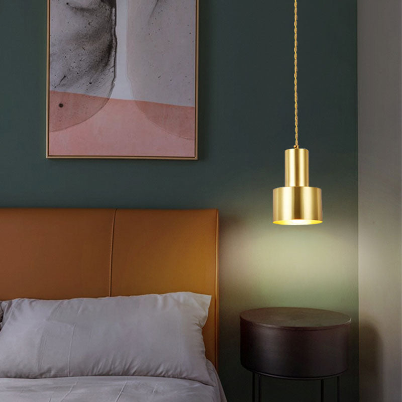 Contemporary Pendant Lights, Industrial Metal 1-Light Milk Can Pendant Light Fixture